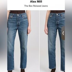 Alex Mill The Bev Relaxed Straight-Leg Jeans in vintage dark indigo size 28 NWT
